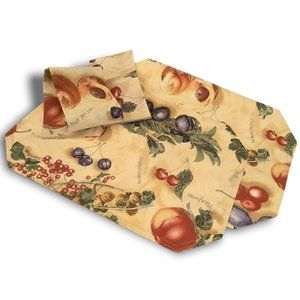 Napkins Placemat Set (2) Flower Fruit Veggie Design